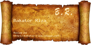 Bakator Riza névjegykártya